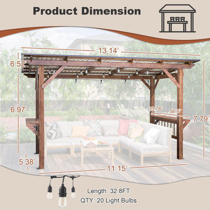 Wooden Pergola Grill Gazebo
