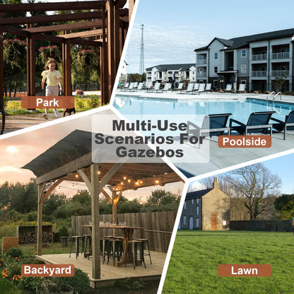 Wooden Pergola Grill Gazebo