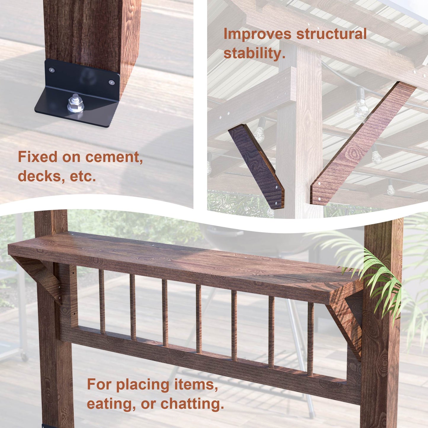 Wooden Pergola Grill Gazebo