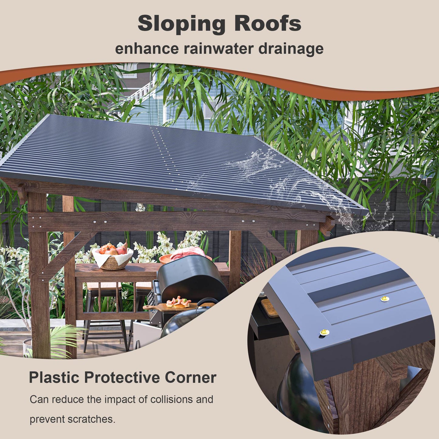 Wooden Pergola Grill Gazebo