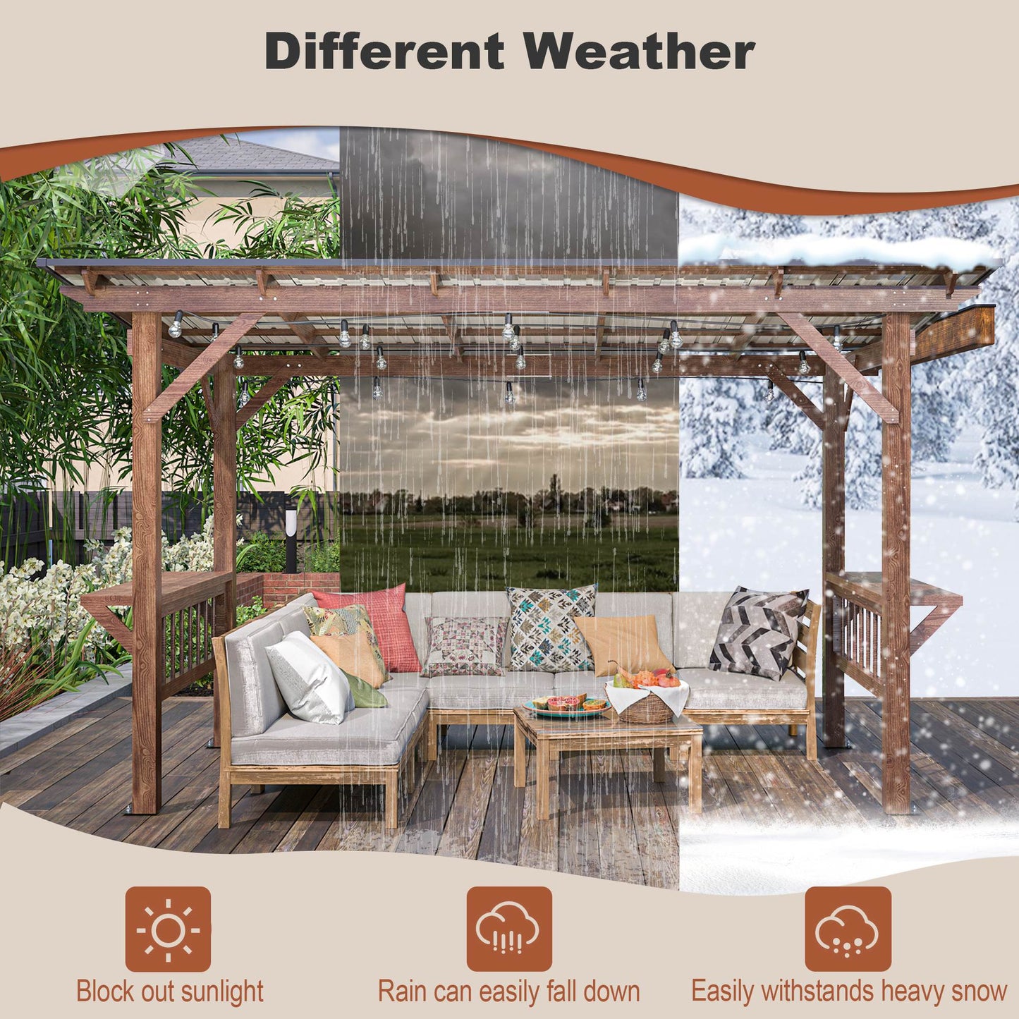 Wooden Pergola Grill Gazebo