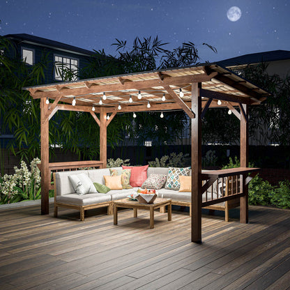 Wooden Pergola Grill Gazebo