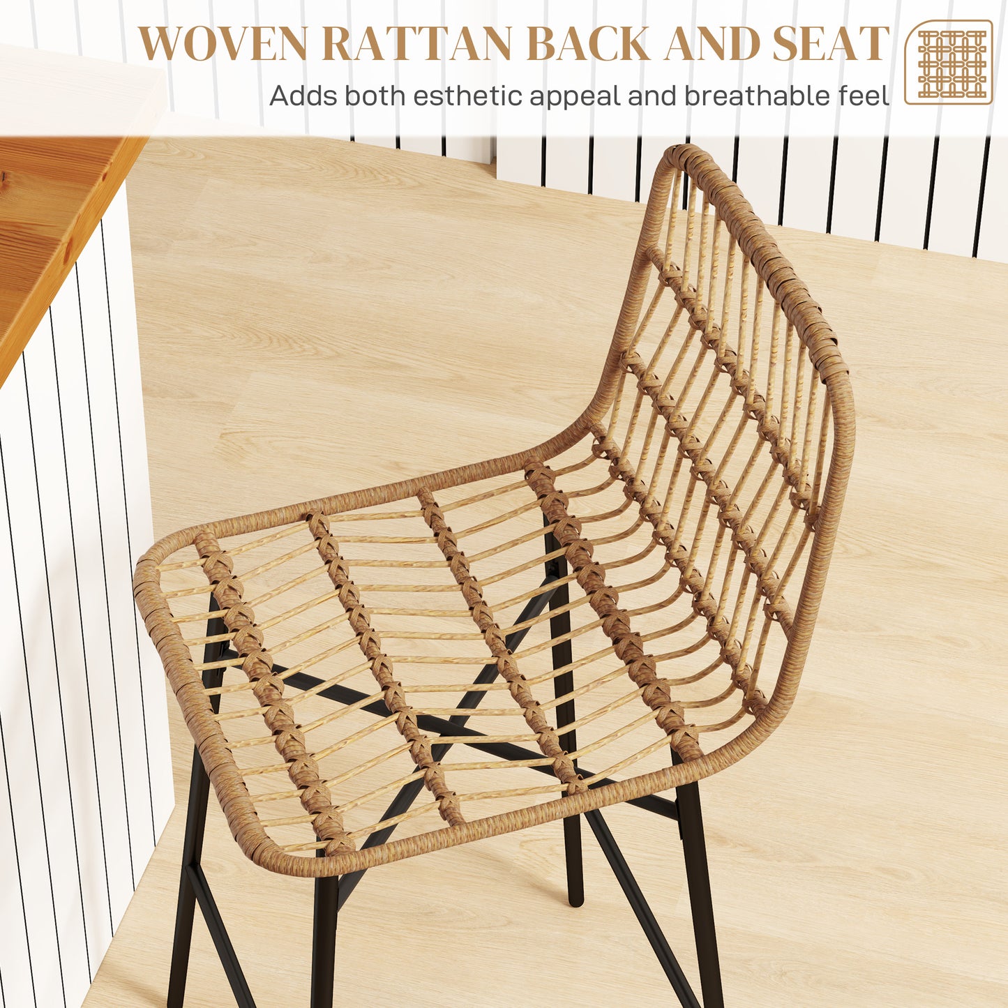 Rattan Counter Bar Stools