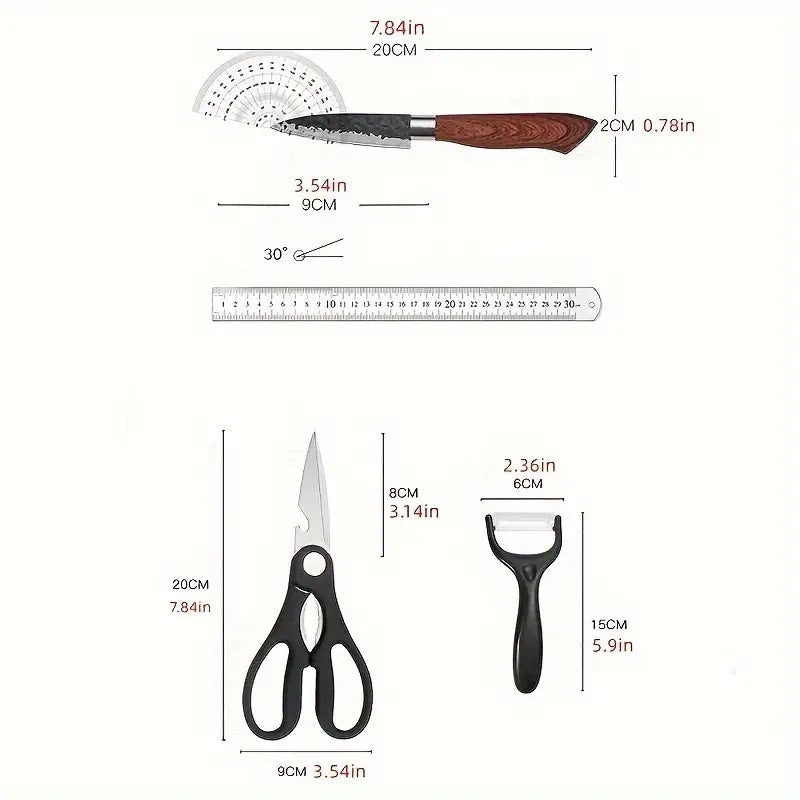 Steel Kitchen Knives Set
