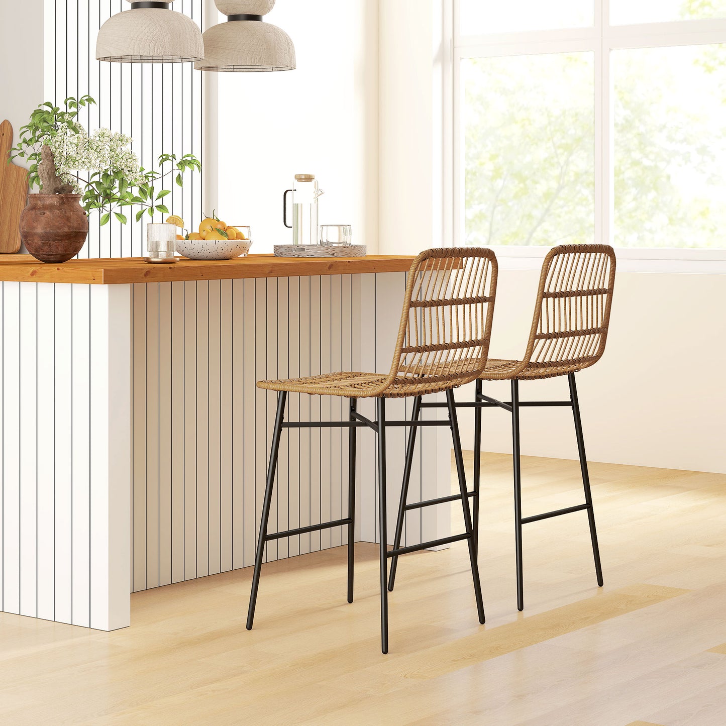 Rattan Counter Bar Stools