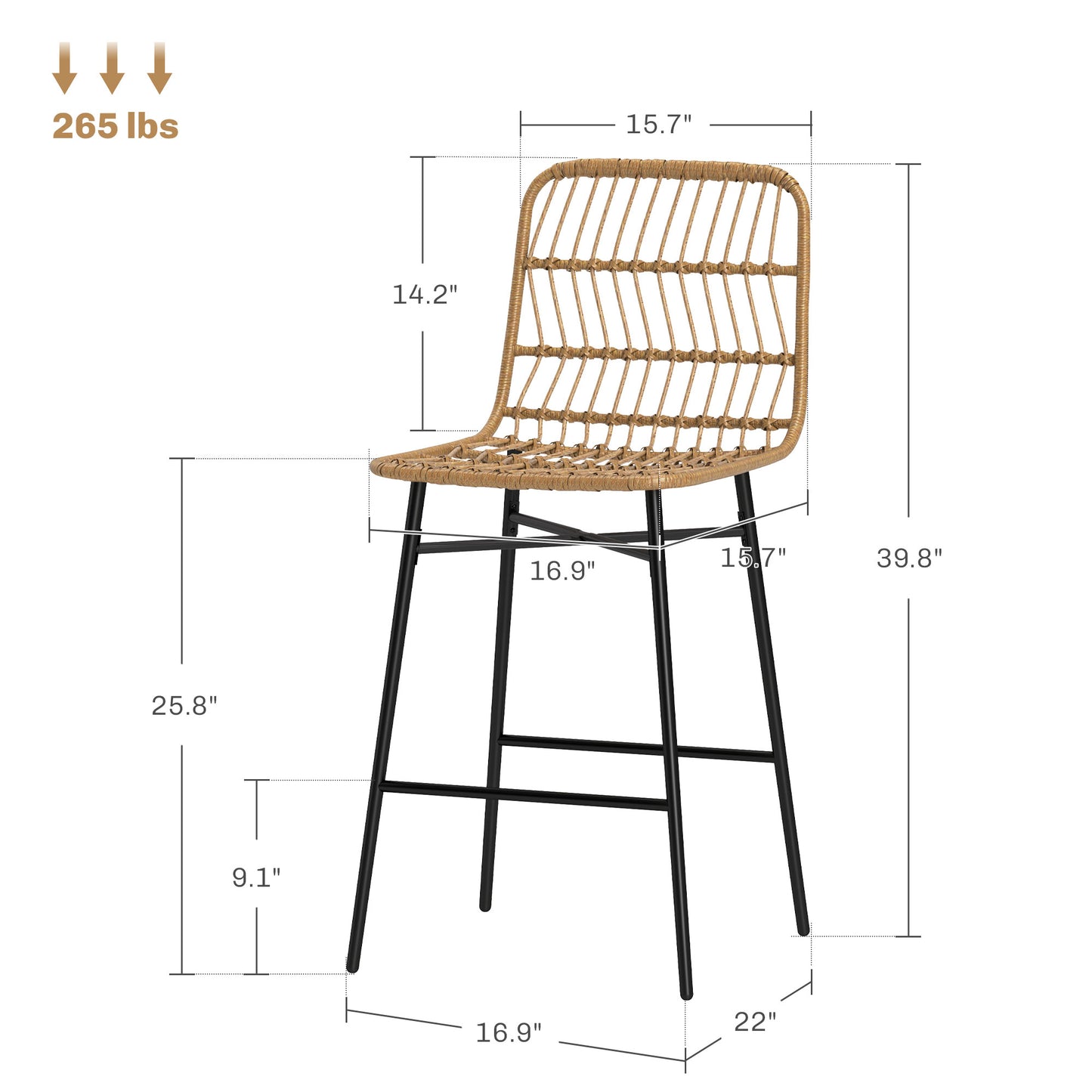 Rattan Counter Bar Stools
